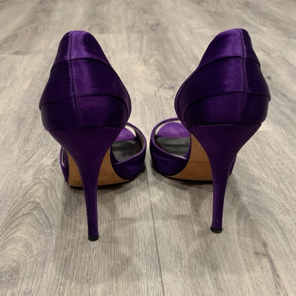 Marciano Formal Purple & Silver Open-Toe Heels with Jewel Design - Picture 4 of 5